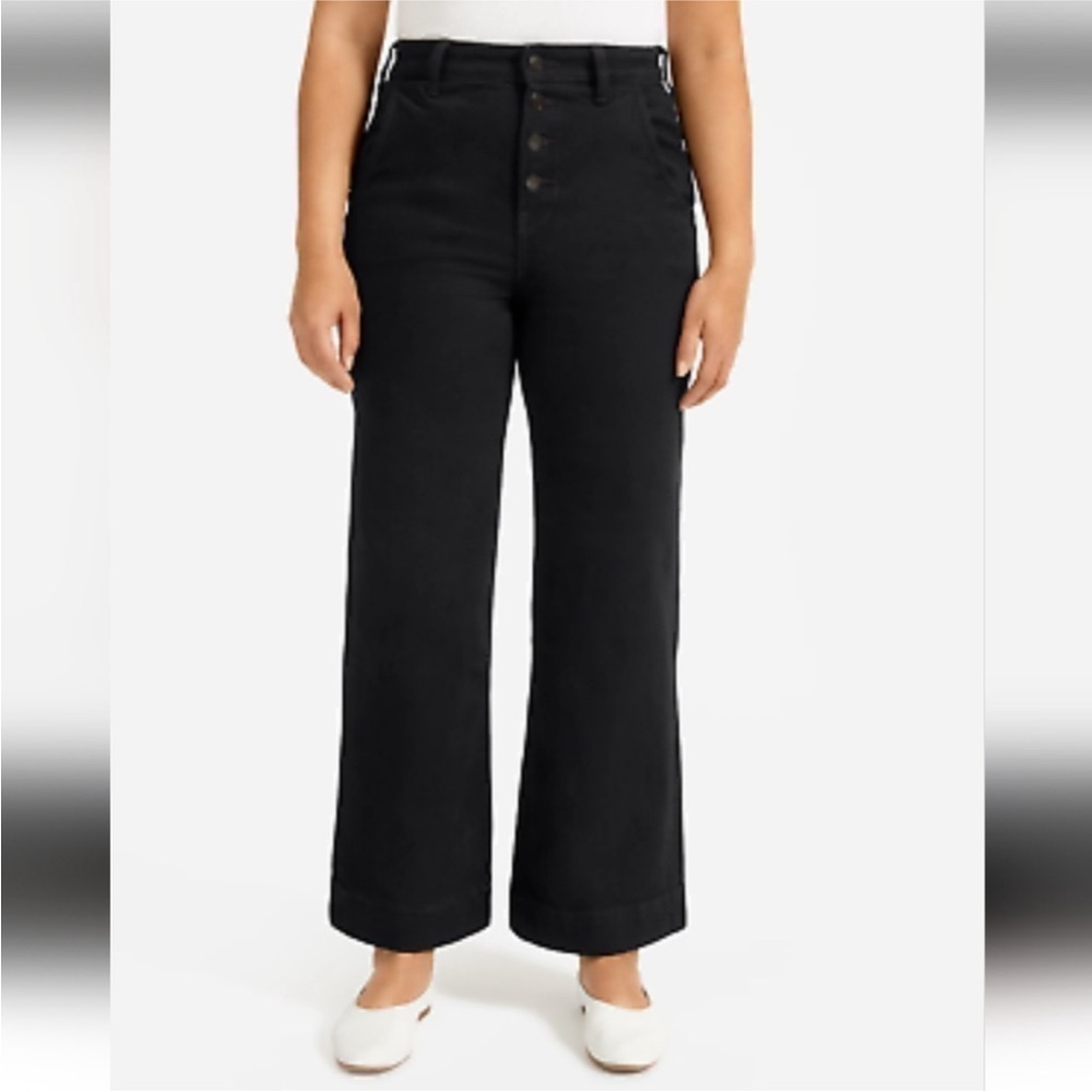 NEW Sam Edelman Women's Jeans Codie High Rise Wide Leg Ankle Black Denim Sz 33